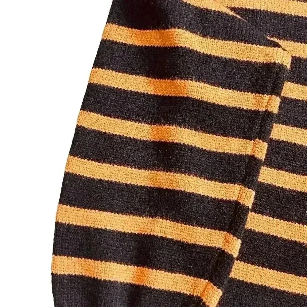 Philosophy Republic Striped Sweater Black Orange Women’s Medium M | Bold Knit - Picture 3 of 8
